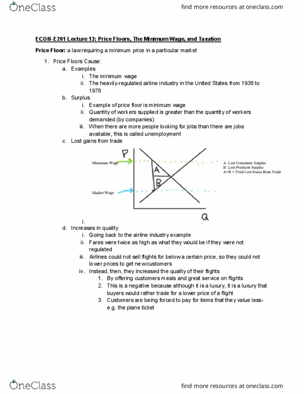 ECON-E 201 Lecture Notes - Lecture 13: Ad Valorem Tax, Demand Curve, Opportunity Cost cover image