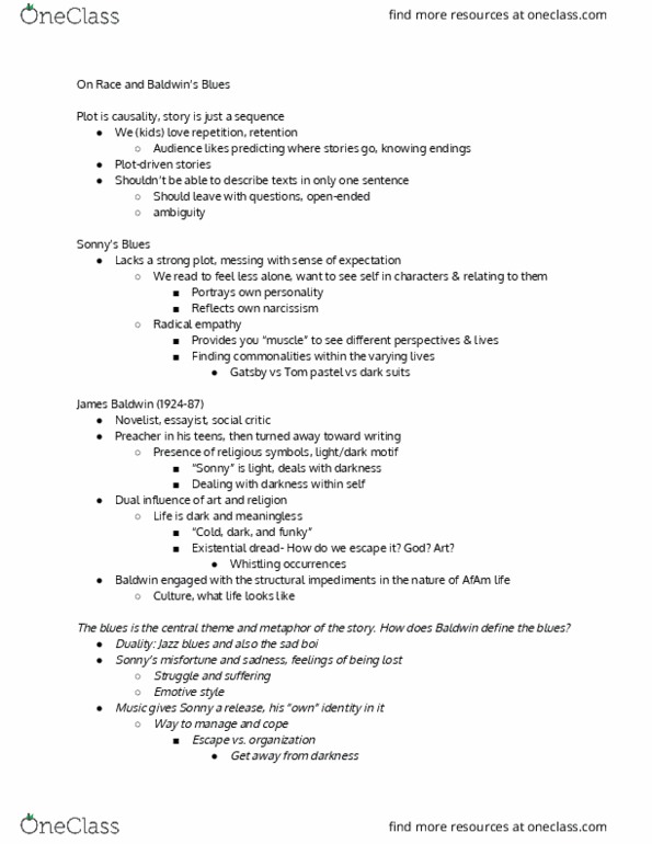 AS AM 5 Lecture Notes - Lecture 2: Louis Armstrong, Iceberg, Jazz Club thumbnail