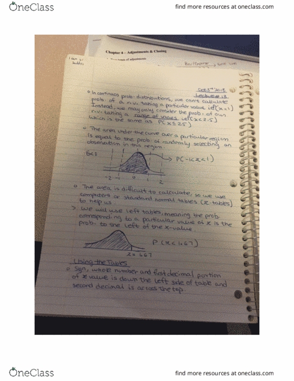 MATH 1P98 Lecture 13: Stats lecture notes from October 3'2018 cover image