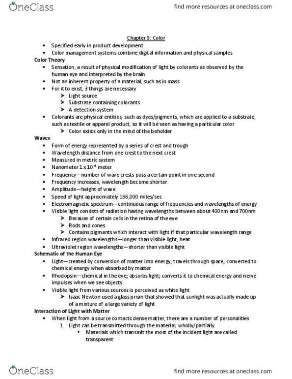 CTD 461 Lecture Notes - Lecture 5: Tungsten, Lab Color Space, Black Body thumbnail