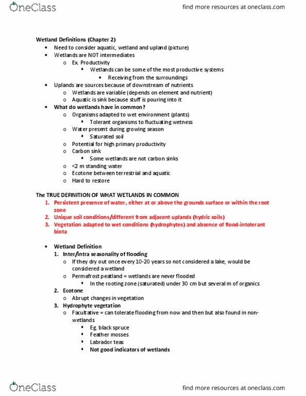 BIOL333 Lecture Notes - Lecture 2: Strahler Number, Palustrine Wetland, Evapotranspiration thumbnail