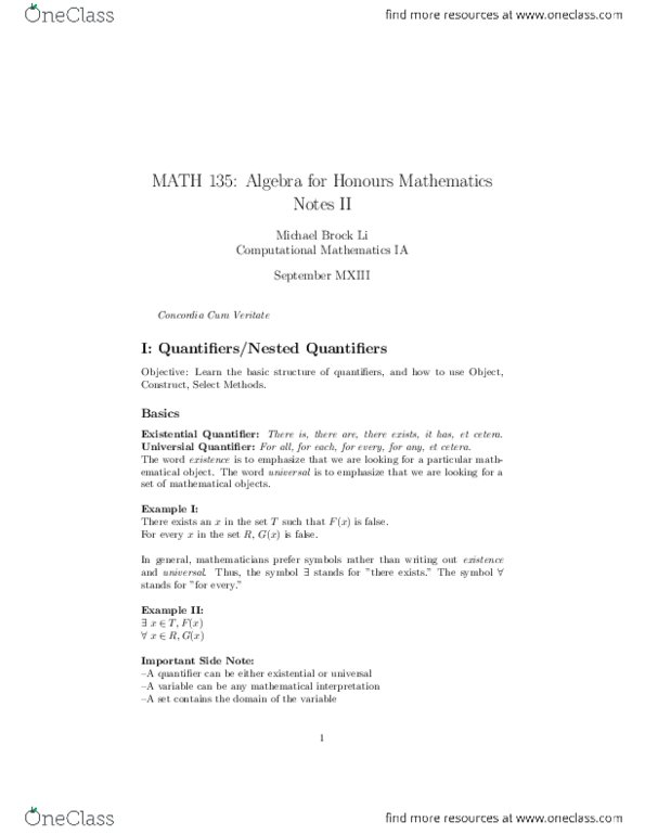 MATH135 Lecture Notes - Open Formula, Natural Number, Contraposition thumbnail