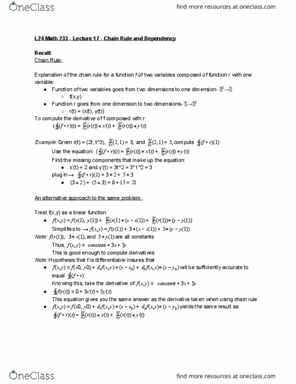 L24 Math 233 Lecture Notes - Lecture 17: Unit Vector, Directional Derivative, Partial Derivative cover image