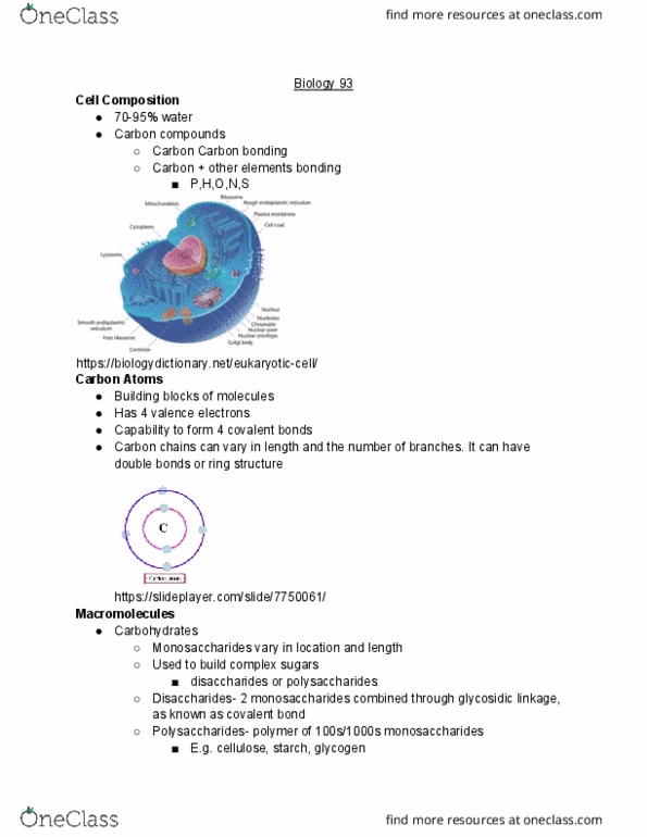 BIO SCI 93 Lecture Notes - Lecture 3: Cell Nucleus, Hydrolysis, Glycerol cover image
