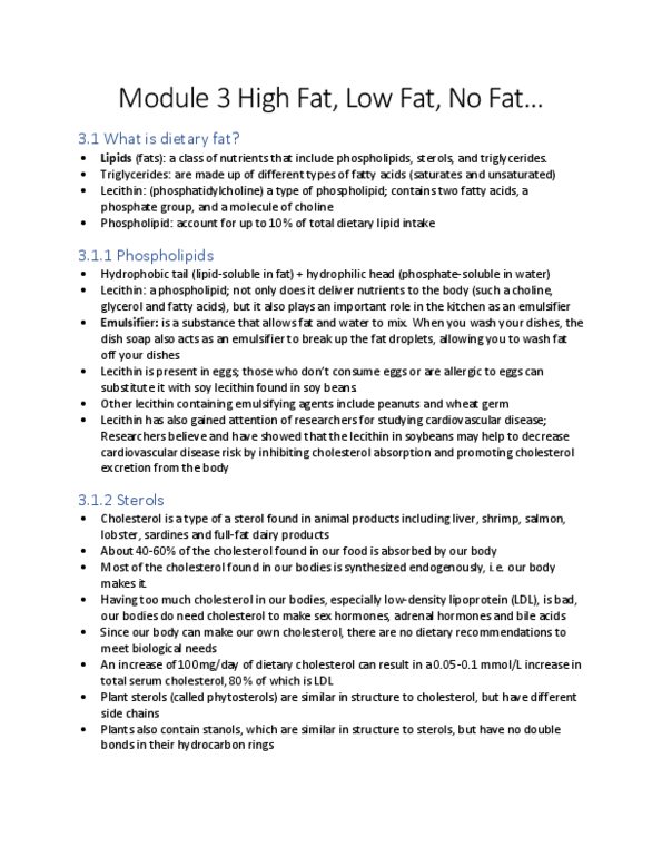 LIFESCI 2N03 Chapter 3: Module 3 Notes thumbnail