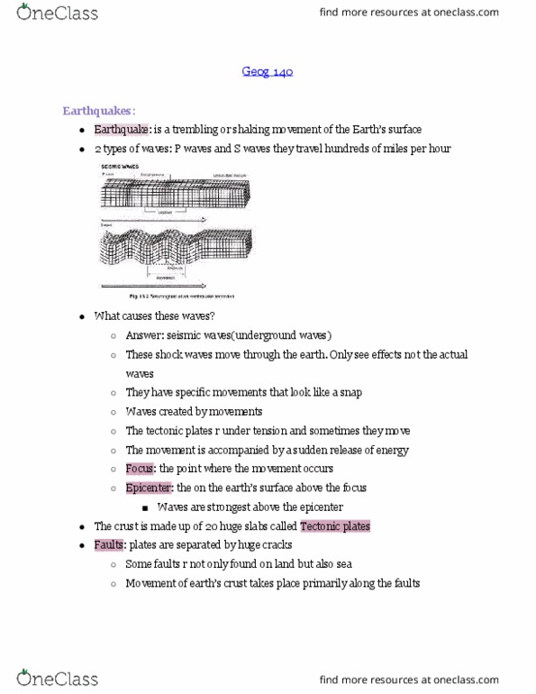 GEOG 140 Lecture Notes - Lecture 1: Epicenter, Wave Power thumbnail