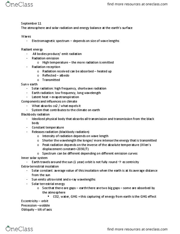 GEOG 203 Lecture Notes - Lecture 3: Photosynthetically Active Radiation, Black-Body Radiation, Shortwave Radiation thumbnail