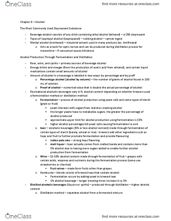 PSYC62H3 Chapter Notes - Chapter 8: Cannabinoid, Blood Sugar, Adenosine Receptor thumbnail