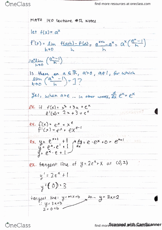 MATH 140 Lecture 13: More Derivatives cover image