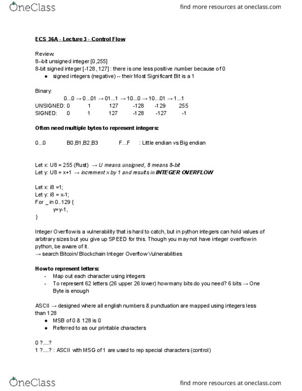 ECS 36A Lecture Notes - Lecture 3: Lookup Table, Iterator, Unicode cover image