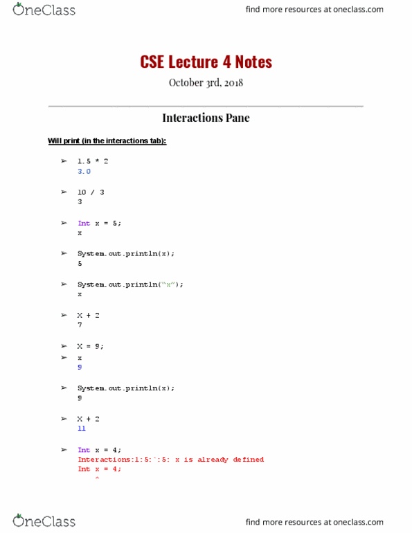CSE 142 Lecture 4: Expressions and For Loops cover image