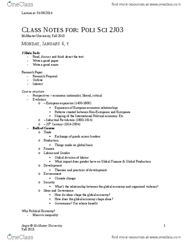 POLSCI 2J03 Lecture Notes - Consumerism thumbnail