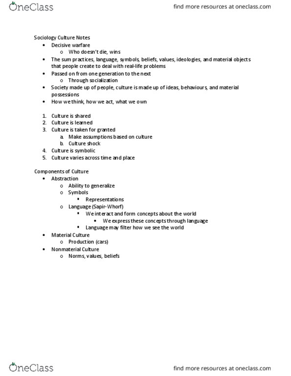 SOC100H5 Lecture Notes - Lecture 5: Postmodern Architecture, Mcdonaldization, Consumerism thumbnail