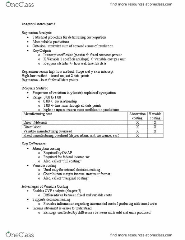 ACG 2071 Lecture Notes - Lecture 11: Earnings Before Interest And Taxes, Total Absorption Costing, Variable Cost thumbnail