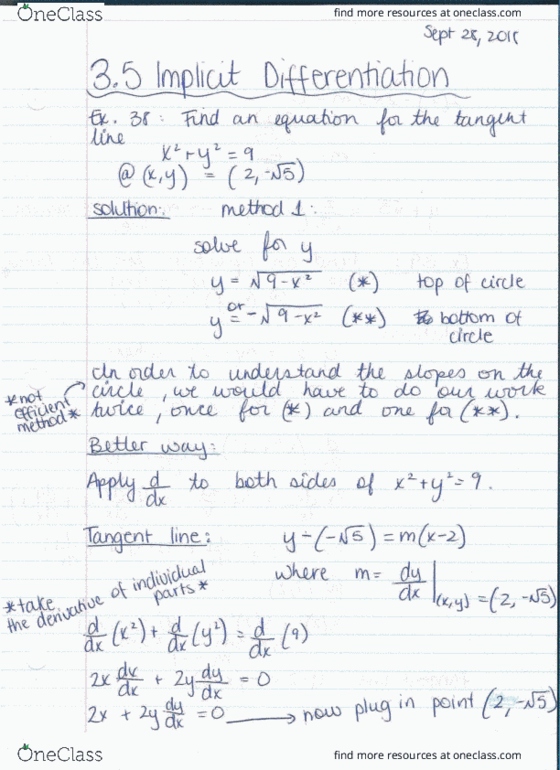MATH 1000 Lecture 11: Math 1000 Notes September 28- Section 3.5 cover image