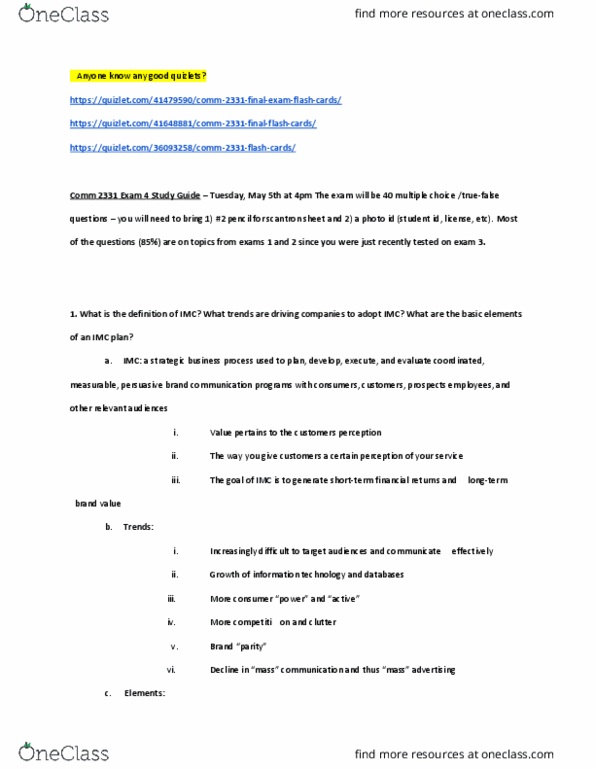 imc faq Imc exam study guide