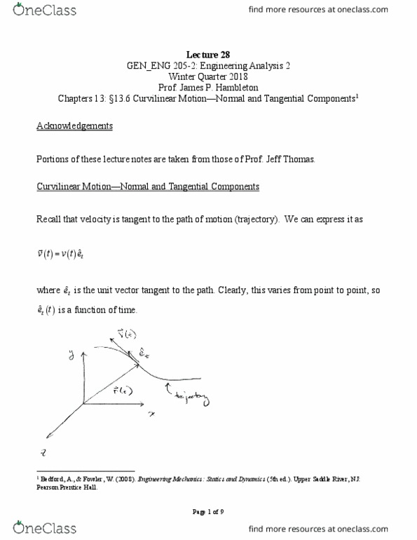 ME 2320 Lecture Notes - Lecture 28: Angular Acceleration, Dot Product, Circular Motion thumbnail