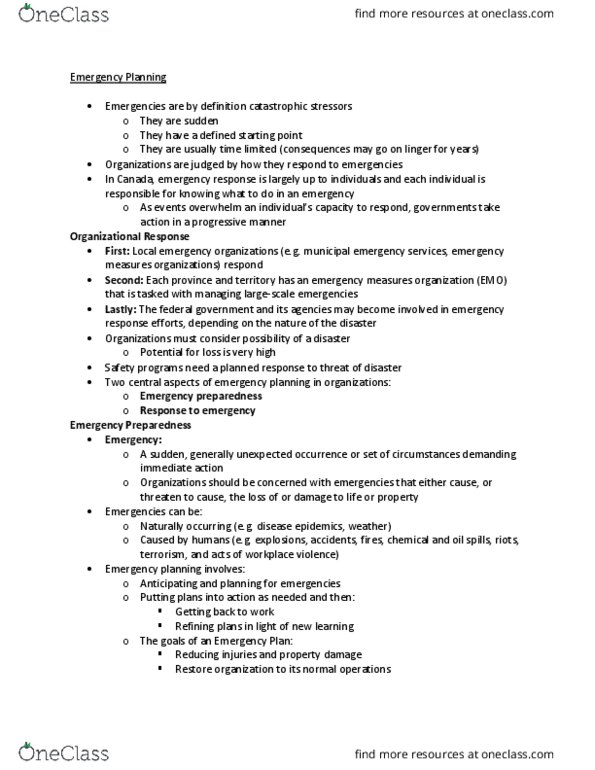 MHR 711 Lecture Notes - Lecture 11: Debriefing, Organizational Communication, Crisis Management thumbnail