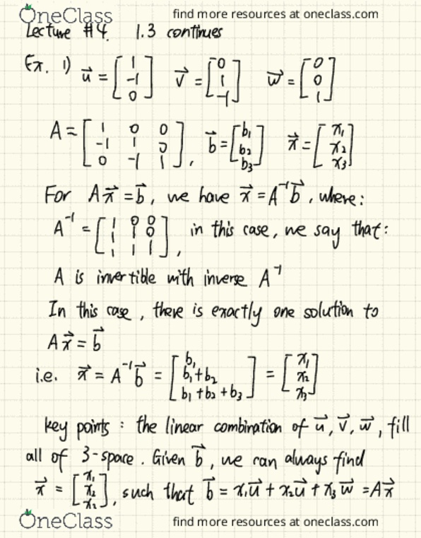 MAT 22A Lecture Notes - Lecture 4: Linear Independence, Xz, Linear Combination cover image