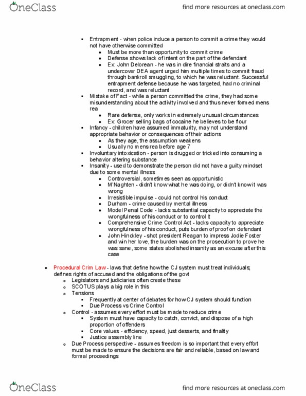 POLS 3600 Lecture Notes - Lecture 7: Double Jeopardy, Sixth Amendment To The United States Constitution, Fifth Amendment To The United States Constitution thumbnail