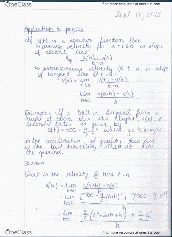 MATH 1000 Lecture 7: Math 1000 Notes September 19- Sections 2.7 and 2.8 cover image