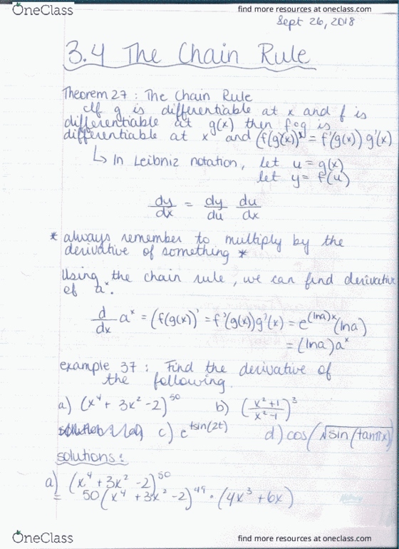 MATH 1000 Lecture 10: Math 1000 Notes September 26- Section 3.4 cover image
