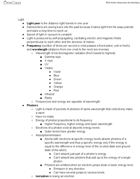 ASTRON C10 Midterm: AstroC10 Midterm Review - OneClass