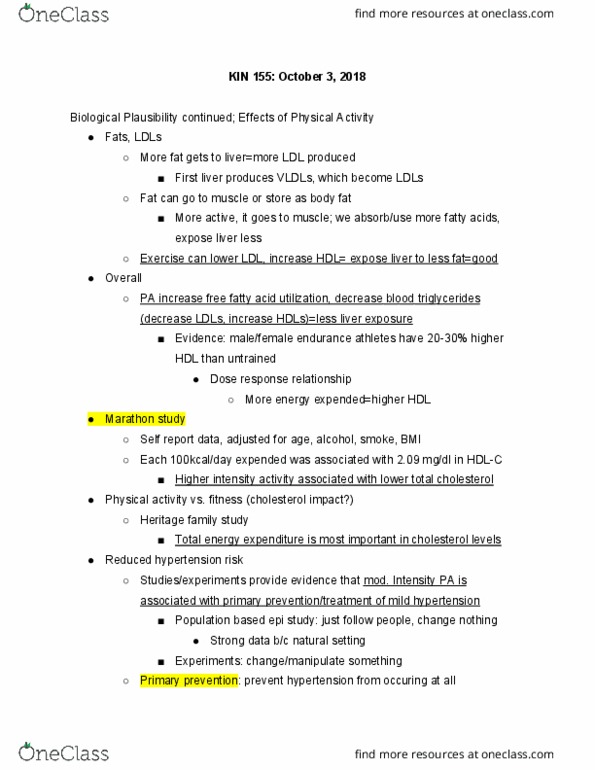 KIN 155 Lecture Notes - Lecture 8: Cardiac Output, Sympathetic Nervous System, Vascular Resistance thumbnail