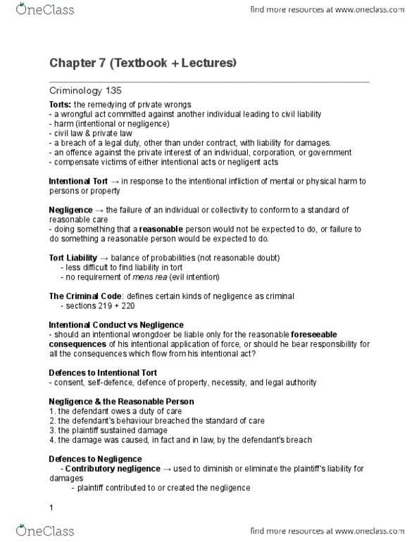 CRIM 135 Chapter 7: CRIM-135 - Chapter 7 Notes (Textbook + Lectures) thumbnail