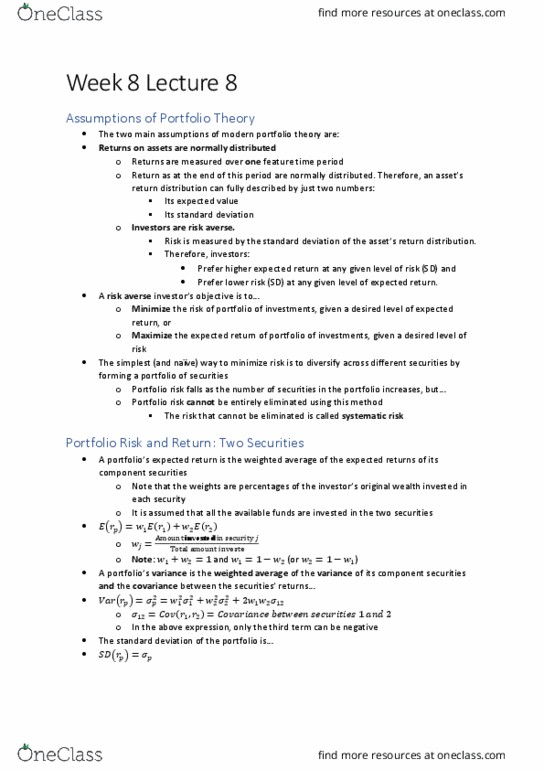 FNCE10002 Lecture 8: Week 8 Lecture 8 thumbnail
