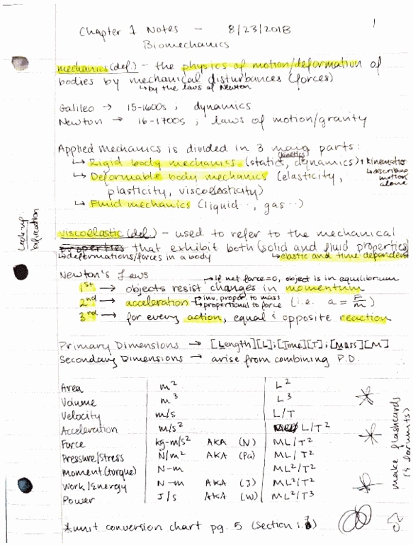 EGRB 310 Lecture 1: Biomechanics Chapter 1-4 (Ozkaya) Notes thumbnail