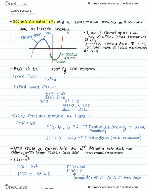 MATH221 Lecture 17: MATH 221 Lecture 17: 10-5 Lecture: Concavity and graphing cover image