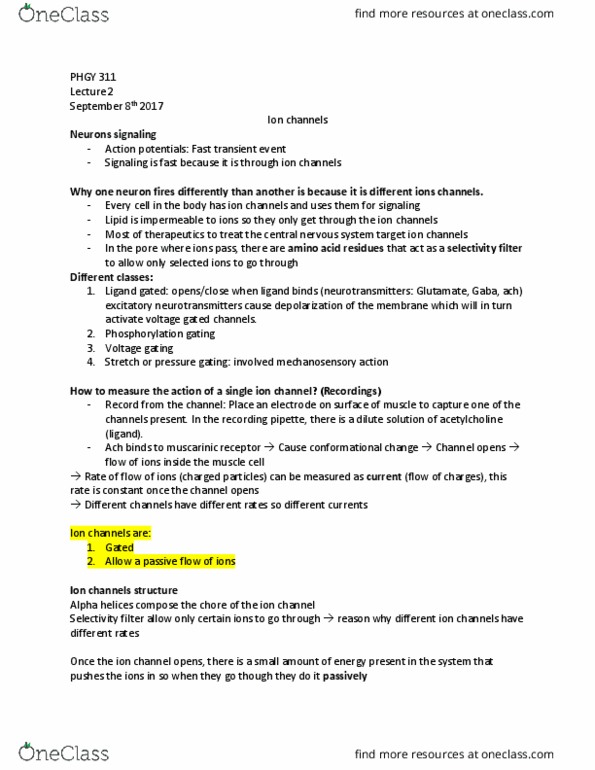 PHGY 311 Lecture Notes - Lecture 2: Nernst Equation, Resting Potential, Electric Potential thumbnail