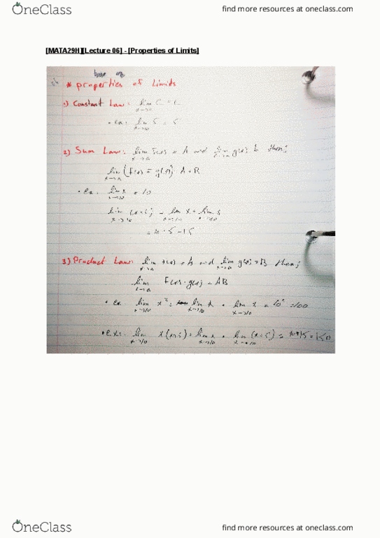 MATA29H3 Lecture 6: [MATA29H][Lecture 06] - [Properties of Limits] thumbnail