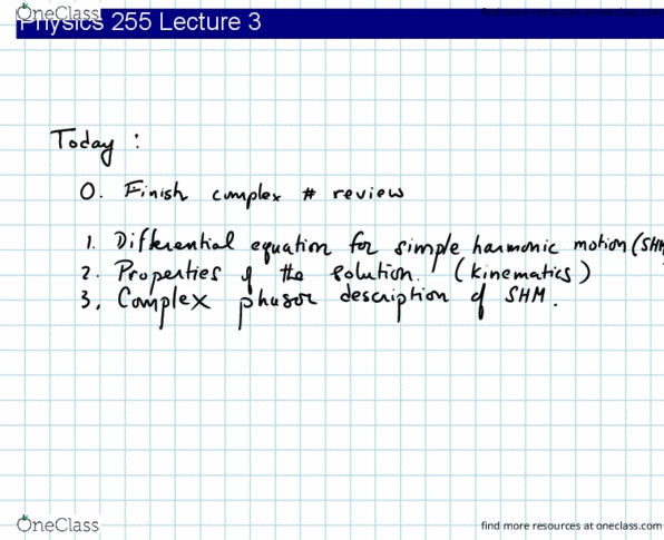 PHYS 255 Lecture Notes - Lecture 5: Differential Equation thumbnail