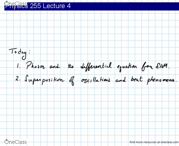 PHYS 255 Lecture Notes - Lecture 6: Phasor thumbnail