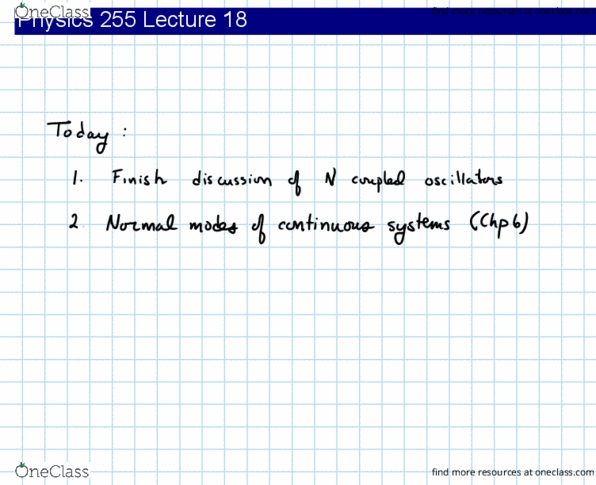 PHYS 255 Lecture Notes - Lecture 18: Normal Mode thumbnail