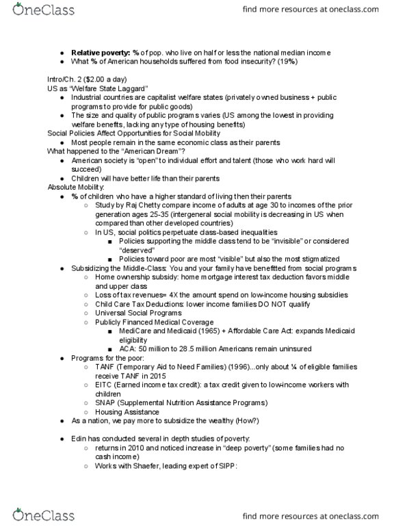SOCIOL 3AC Lecture Notes - Lecture 11: Foreclosure, Asthma, Earned Income Tax Credit thumbnail