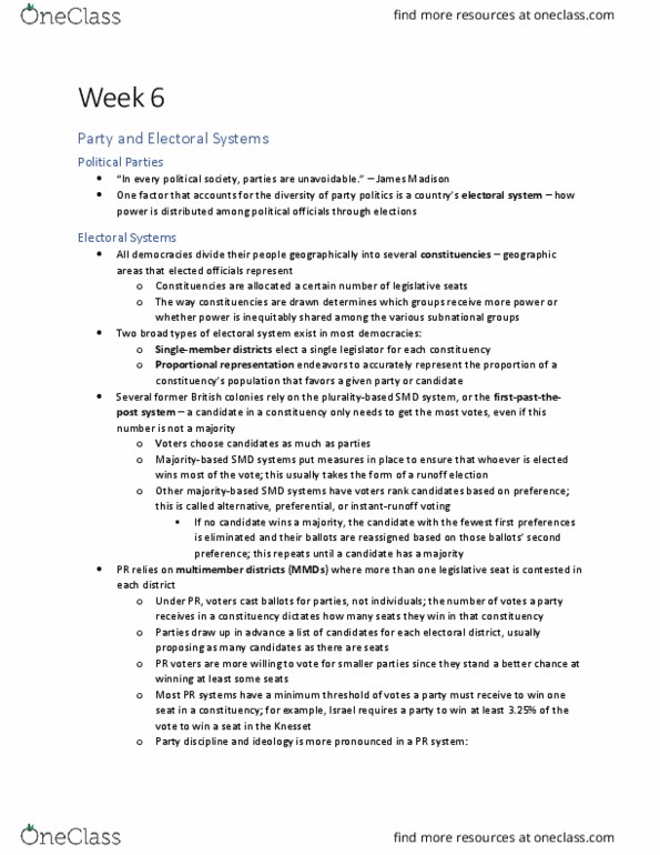 GVPT 280 Chapter Notes - Chapter Week 6: Social Democratic Party Of Germany, Single-Issue Politics, Angela Merkel thumbnail