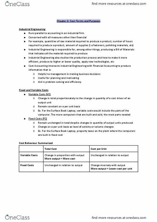 ACCT 361 Lecture Notes - Lecture 2: Capital Asset, Time Horizon, Income Statement thumbnail