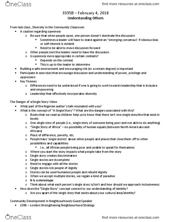 Sociology 3335A/B Lecture Notes - Lecture 6: Clarifier, British National Vegetation Classification thumbnail