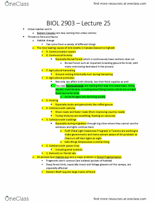 BIOL 2903 Lecture Notes - Lecture 25: Brood Parasite, Securigera Varia, Botulism thumbnail