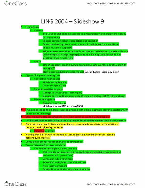 ALDS 2604 Lecture Notes - Lecture 10: Sound Pressure, Eardrum, Habilitation thumbnail