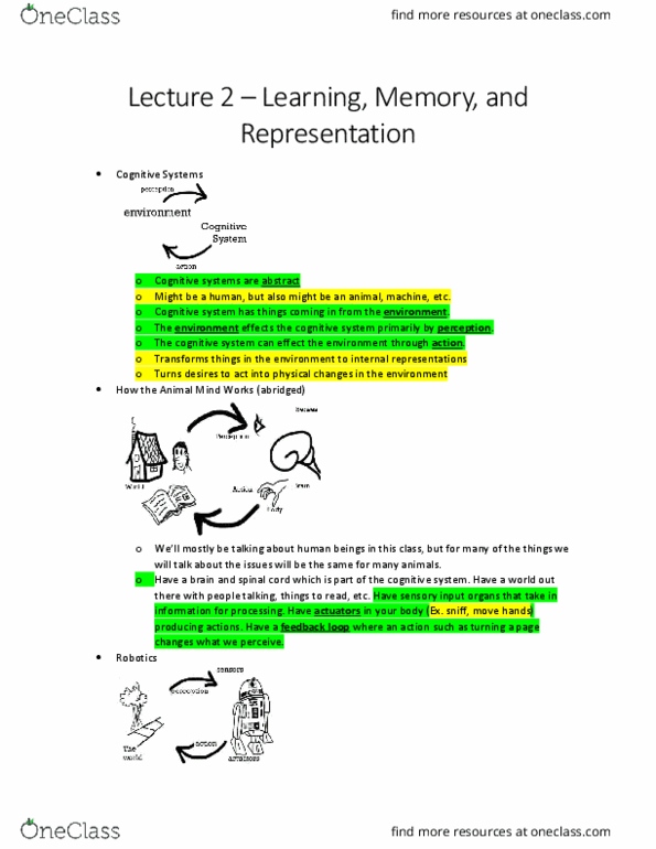 CGSC 1001 Lecture Notes - Lecture 2: Basal Ganglia, Habituation, Diminution thumbnail