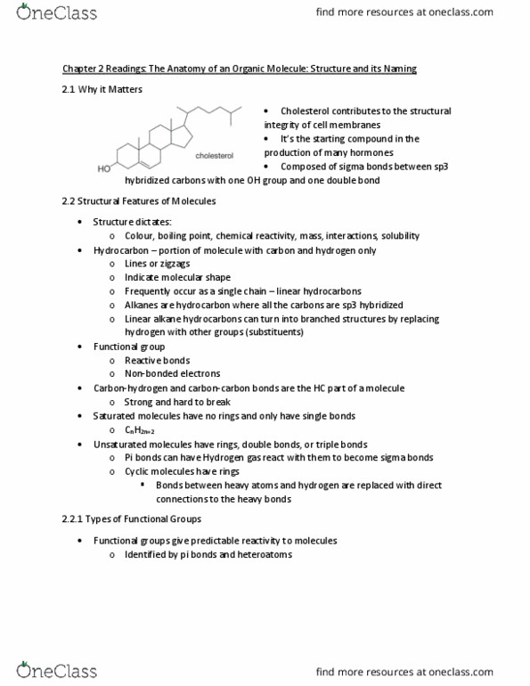 CHMB41H3 Chapter Notes - Chapter 2: Pi Bond, Heteroatom, Boiling Point thumbnail