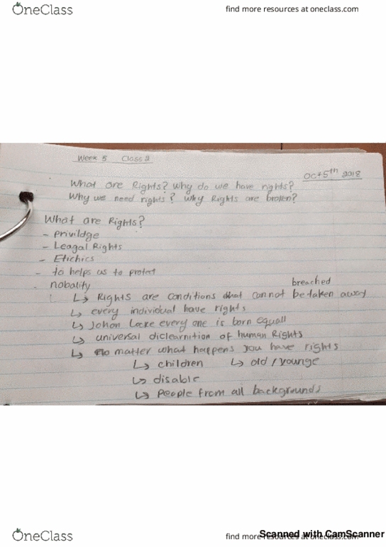 Class Notes For Sasha Reid Oneclass