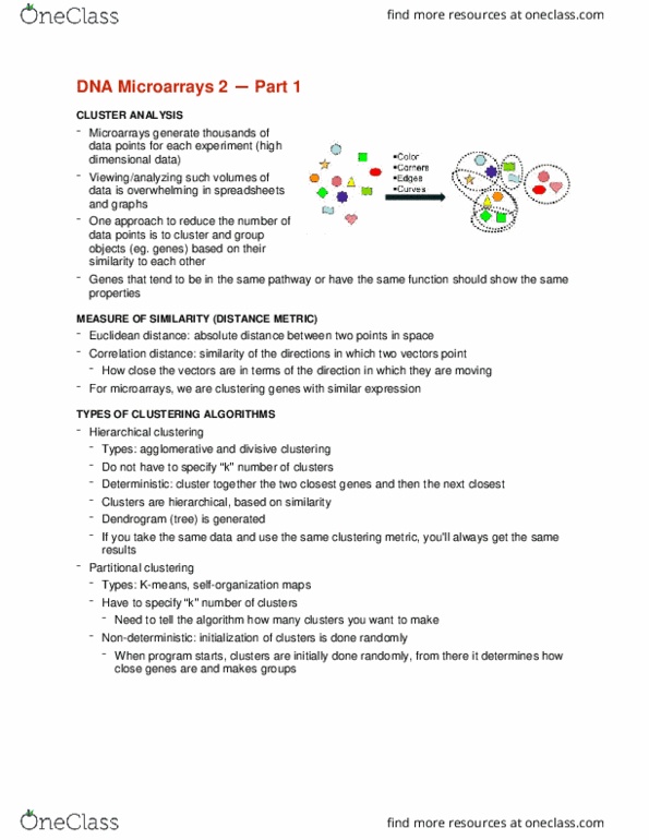 CMMB 461 Lecture Notes - Lecture 9: Dna Microarray, Hierarchical Clustering, Dendrogram thumbnail