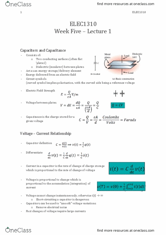 ELEC1310 Lecture Notes - Lecture 9: Electric Field thumbnail