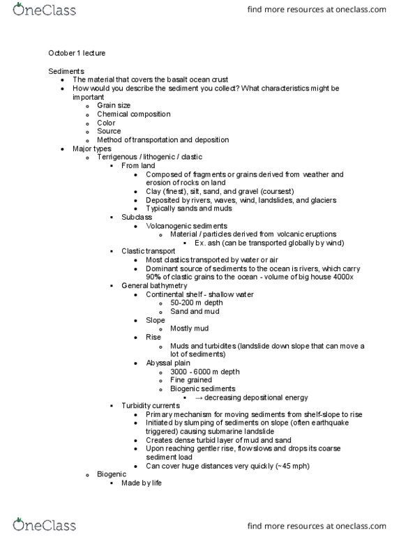 EARTH 222 Lecture Notes - Lecture 6: Submarine Landslide, Abyssal Plain, Continental Shelf thumbnail