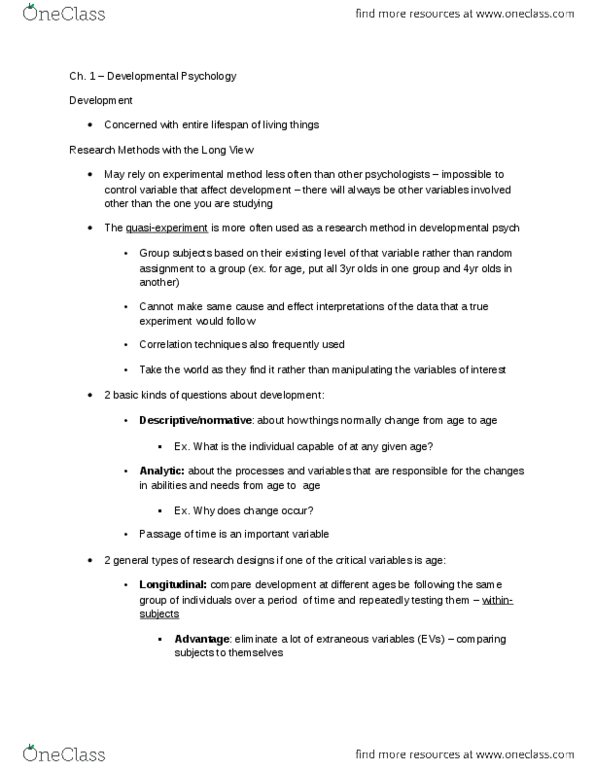 PSYCH 1XX3 Chapter Notes - Chapter 1: Quantitative Trait Locus, Digestive Enzyme, Experiment thumbnail